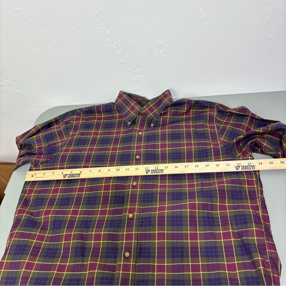 Allen Edmonds Wrinkle Free Men's Plaid Button Up Dress Shirt Large Long Sleeve - Picture 6 of 7